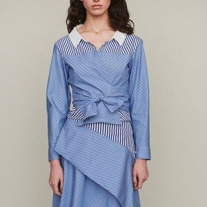 Maje tie blue shirt